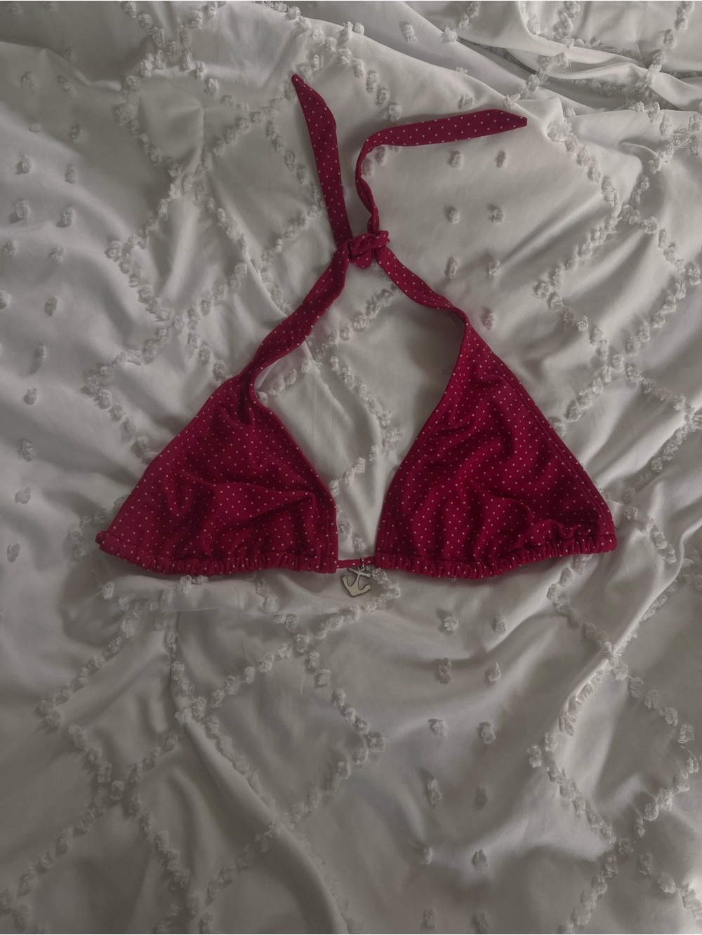 Arizona Jean Company Red Polka Dot Ruffle Bikini Top – Size L